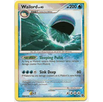 wailord lv 43|Wailord LV. 43 30/106 Rare Pokemon Great Encounters .